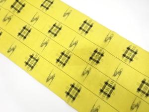 アンティーク　手織り紬　絣柄織り出し名古屋帯